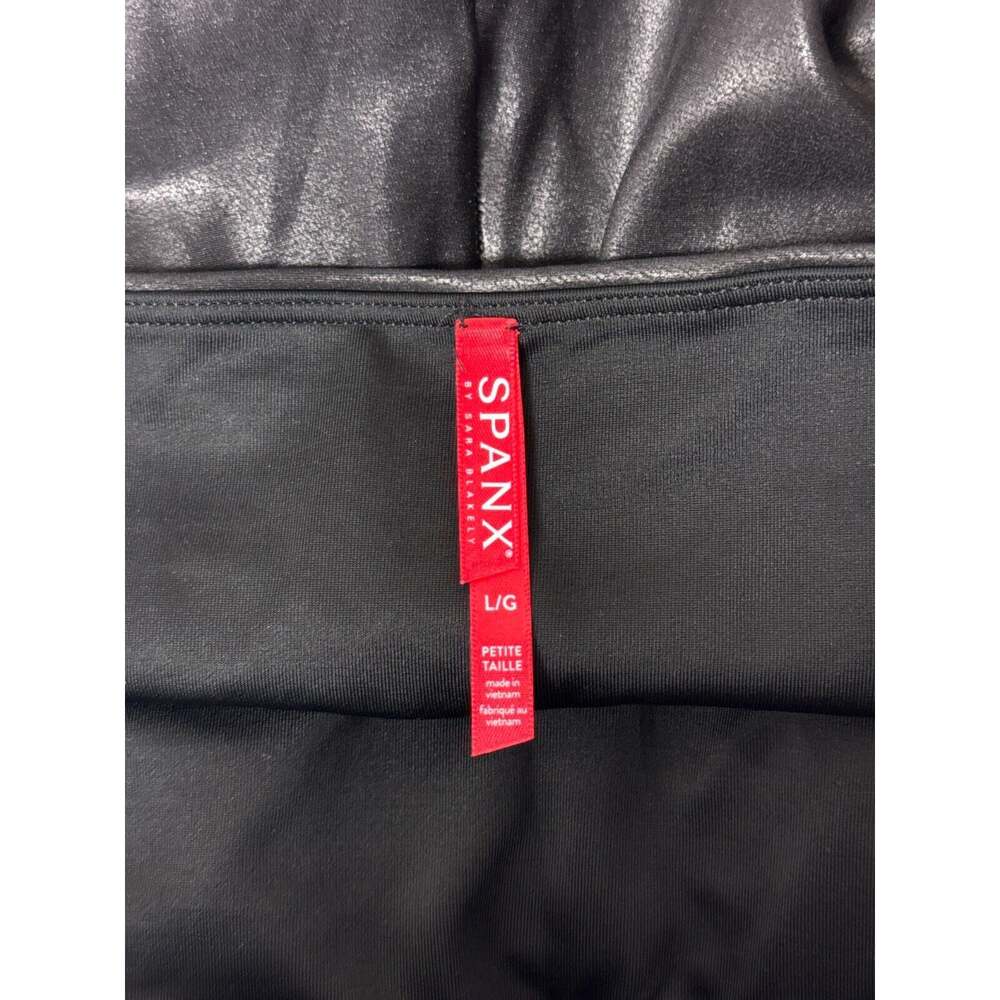 SPANX Leggings Large Womens Black High Rise Faux Leather - Picture 6 of 7